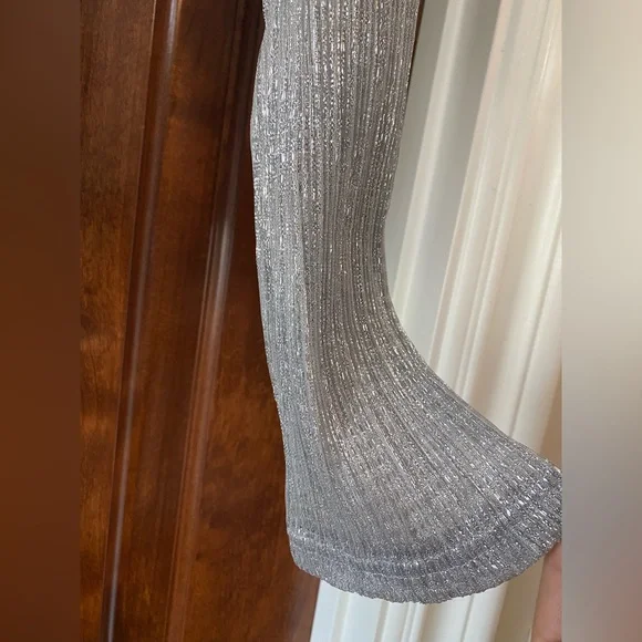 J. Crew Sheer metallic boatneck top in Silver Metallic Sz M new - Picture 5 of 9